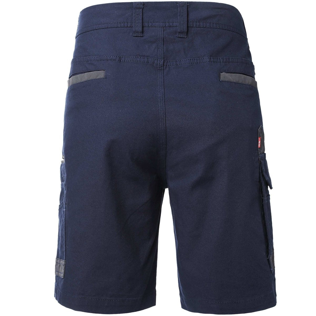 "brumby work shorts in navy blue, back – Big Bee Workwear"