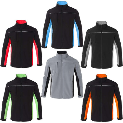 "panel softshell jacket, multi-colour options overview – Big Bee Workwear"