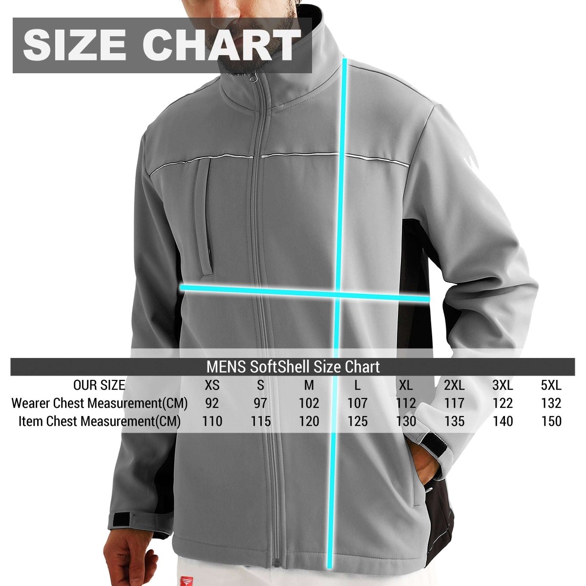 "panel softshell jacket size chart – Big Bee Workwear"