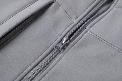 "panel softshell jacket zipper detail close-up – Big Bee Workwear"