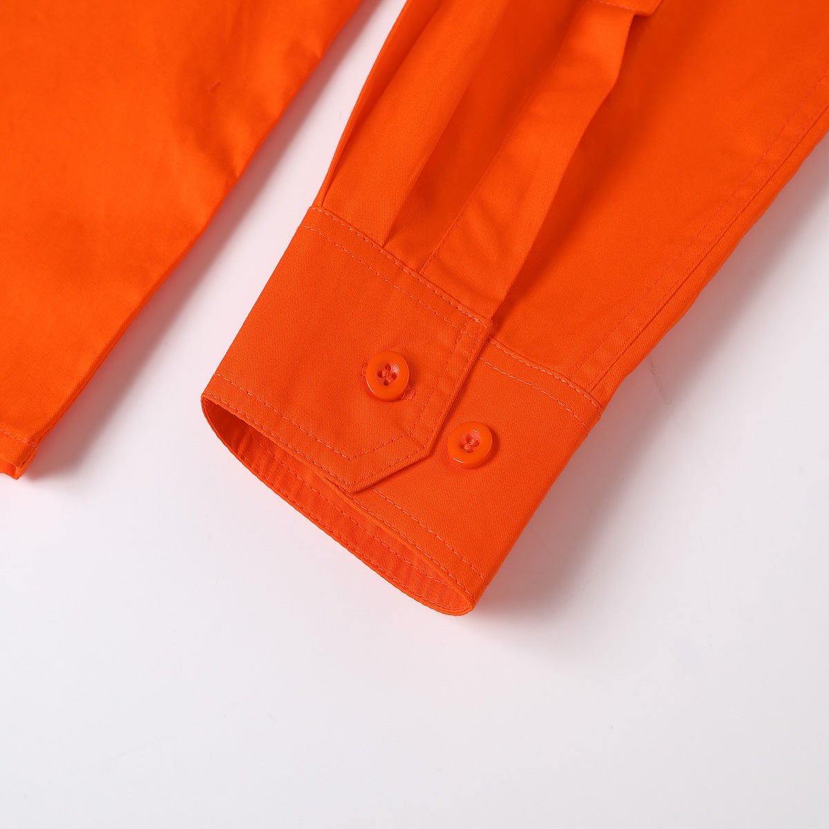 "Closed Front Lightweight Cotton Work shirt, Long Sleeve, sleeve detail close-up – Big Bee Workwear"