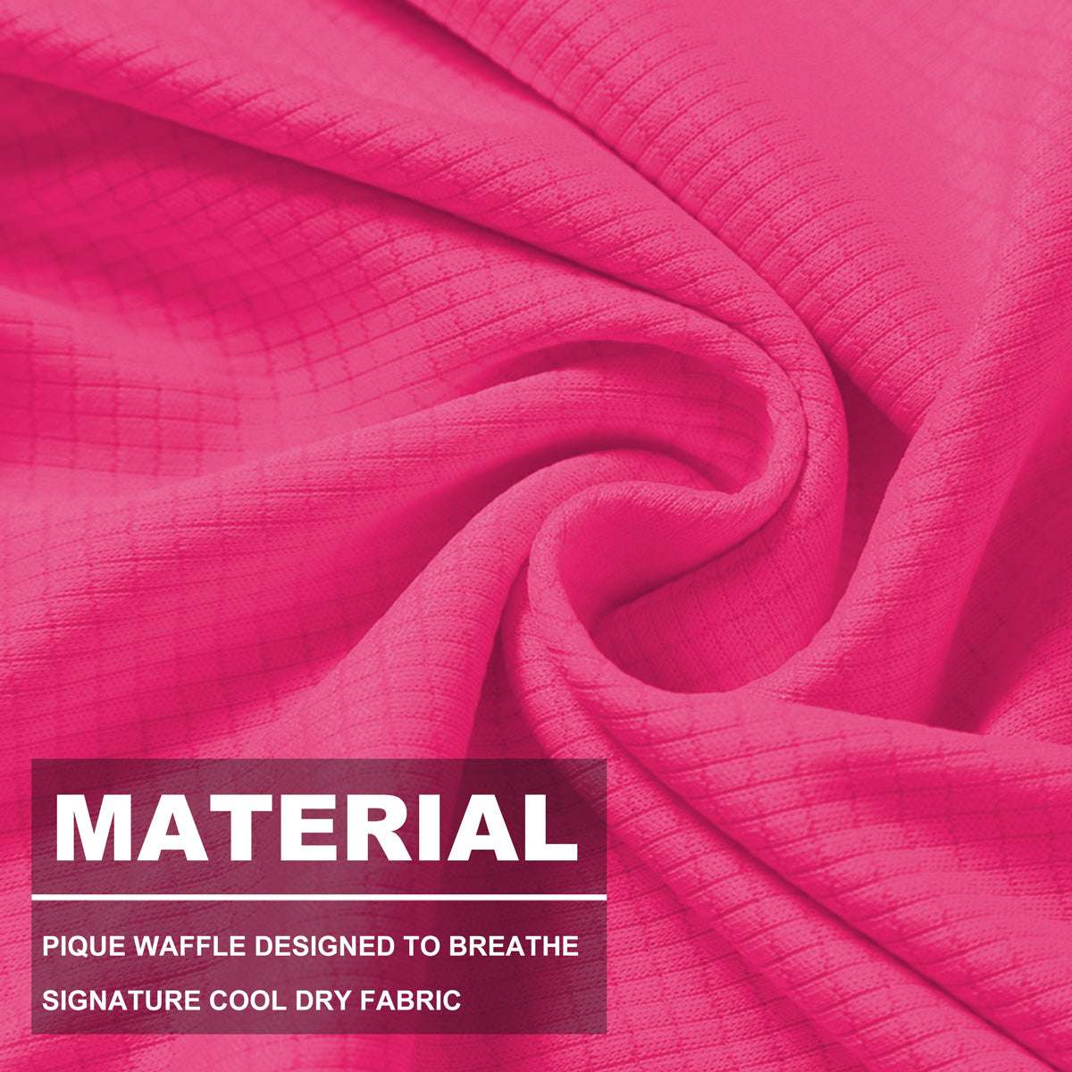 "Ladies’ Hi-Vis Long Sleeve polo shirt fabric close-up with info – Big Bee Workwear"