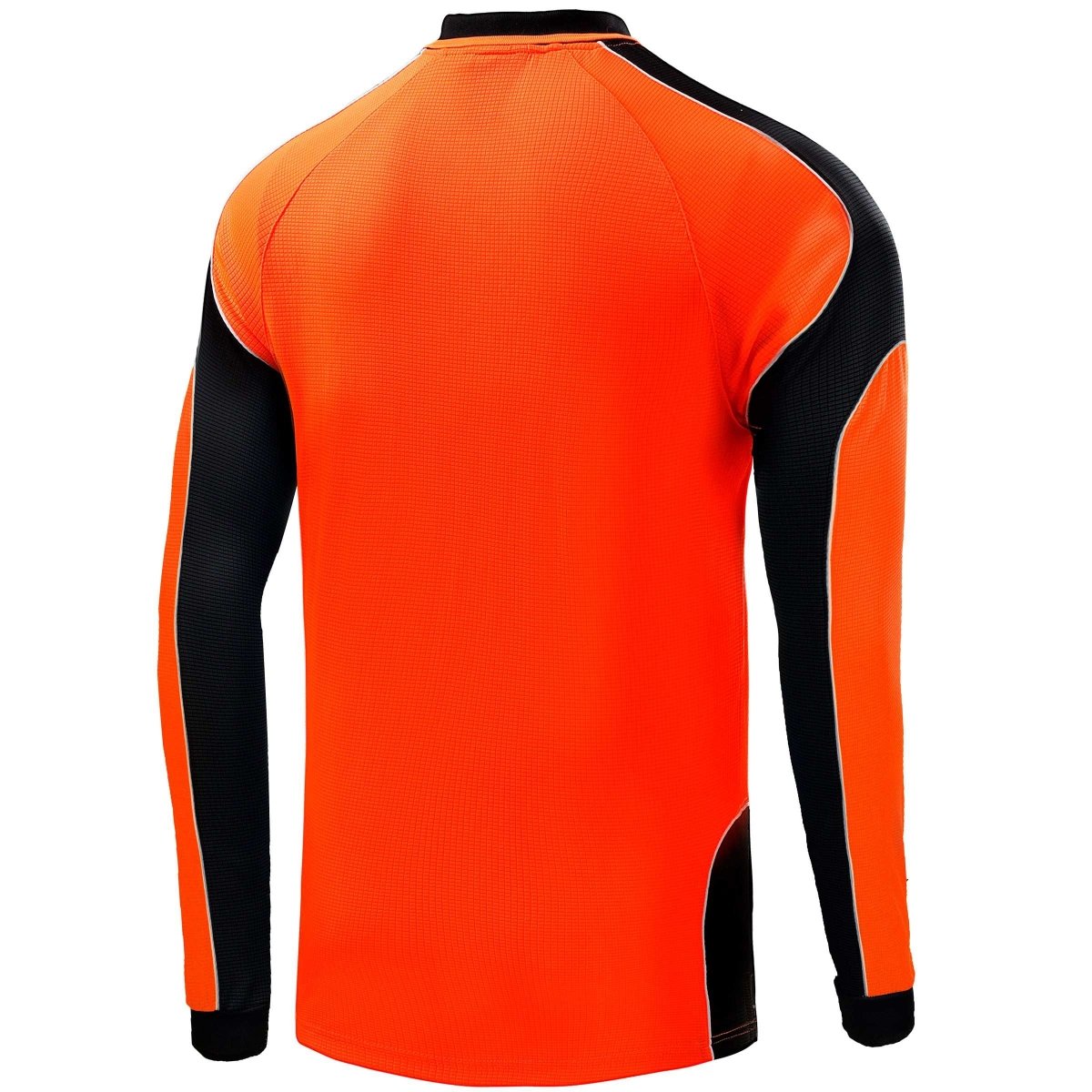 "Hi-Vis Long Sleeve Panel polo shirt in orange with black, back – Big Bee Workwear"