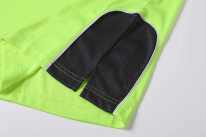 "Hi-Vis Long Sleeve Panel polo shirt panel detail close-up – Big Bee Workwear"