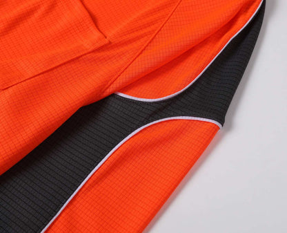 "Hi-Vis Long Sleeve Panel polo shirt sleeve detail close-up – Big Bee Workwear"