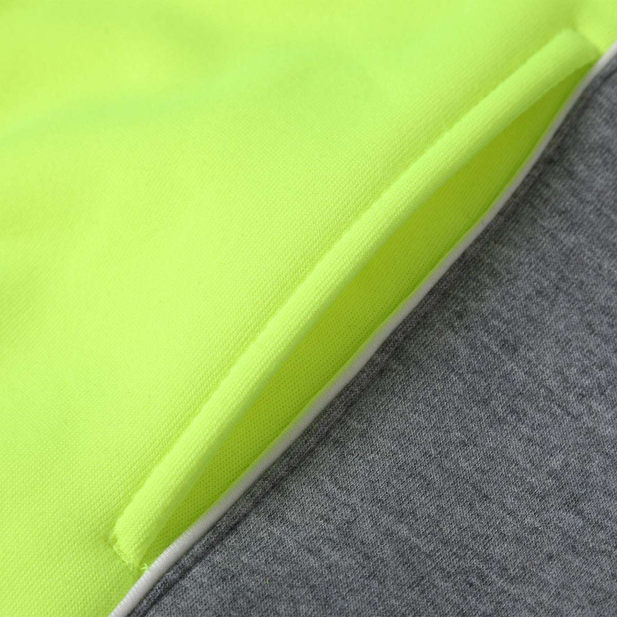 "Ladies Panel Hi-Vis Work Hoodie pocket detail close-up – Big Bee Workwear"
