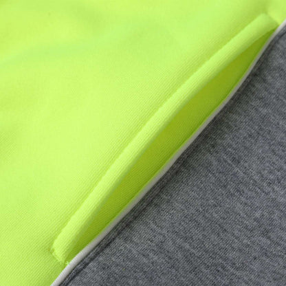 "Ladies Panel Hi-Vis Work Hoodie pocket detail close-up – Big Bee Workwear"