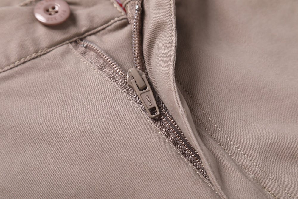 "elite work shorts zipper detail close-up – Big Bee Workwear"