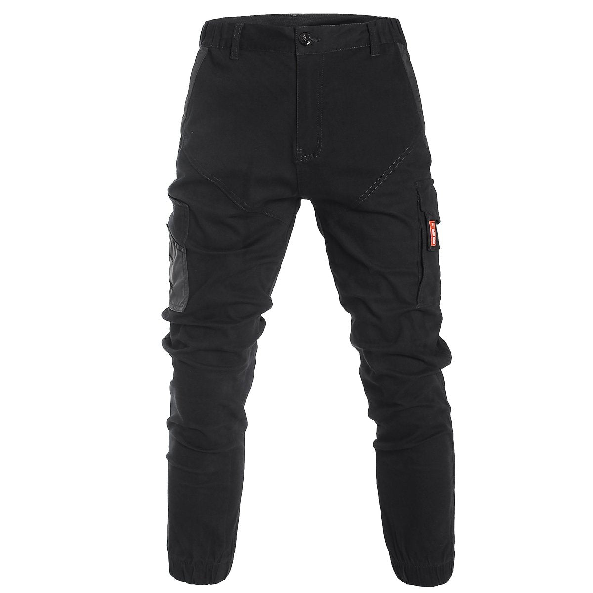 "elite work pants in Black with grey, front – Big Bee Workwear"