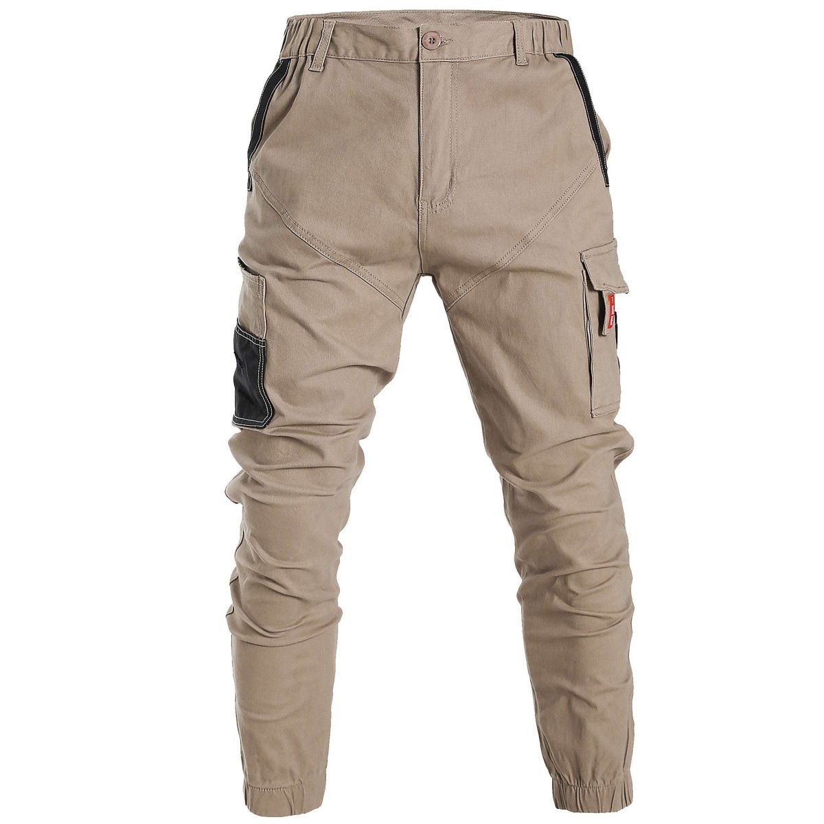 "elite work pants in khaki grey, front – Big Bee Workwear"