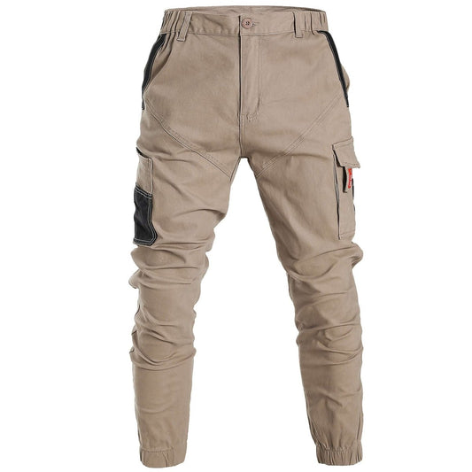 "elite work pants in khaki grey, front – Big Bee Workwear"