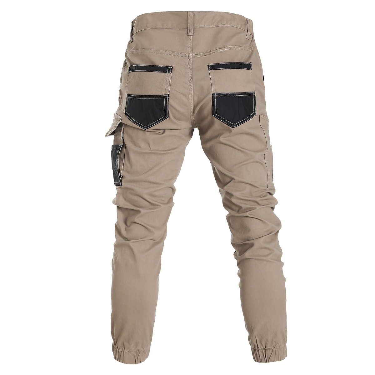 "elite work pants in khaki grey, back – Big Bee Workwear"