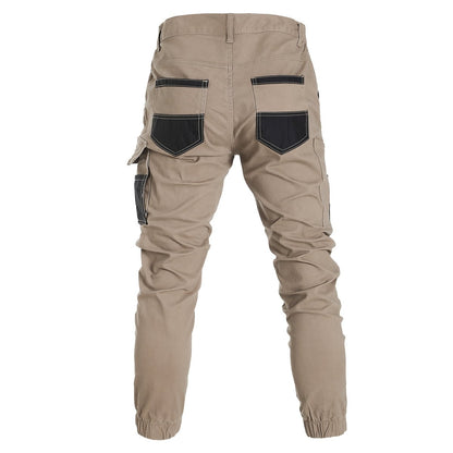 "elite work pants in khaki grey, back – Big Bee Workwear"