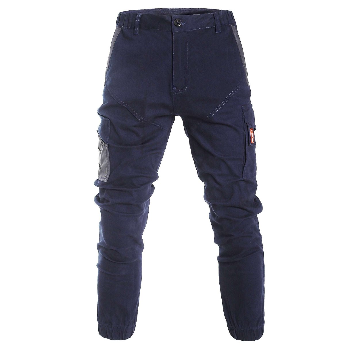 "elite work pants in navy grey, front – Big Bee Workwear"