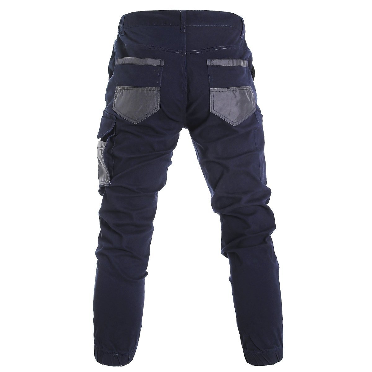"elite work pants in navy grey, back – Big Bee Workwear"