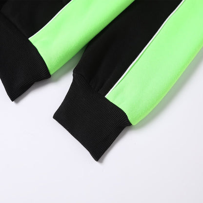 "Ladies Panel Full Zip Hoodie Jumper, Contrast Sleeve, sleeve detail close-up – Big Bee Workwear"