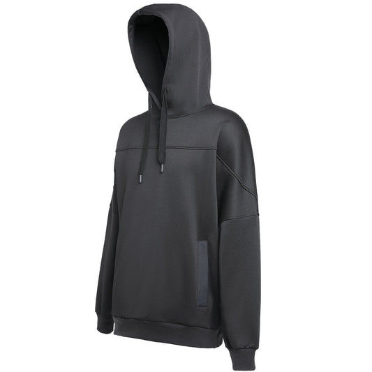 ladies fly hoodie in black, front – ISUSI