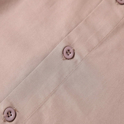 "Women’s Lightweight Cotton Work shirt, Long Sleeve, button detail close-up – Big Bee Workwear"