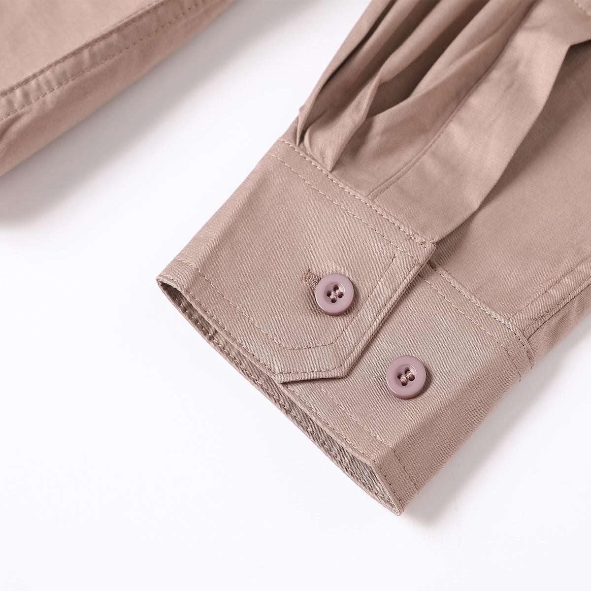 "Women’s Lightweight Cotton Work shirt, Long Sleeve, sleeve detail close-up – Big Bee Workwear"