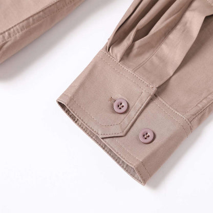 "Women’s Lightweight Cotton Work shirt, Long Sleeve, sleeve detail close-up – Big Bee Workwear"