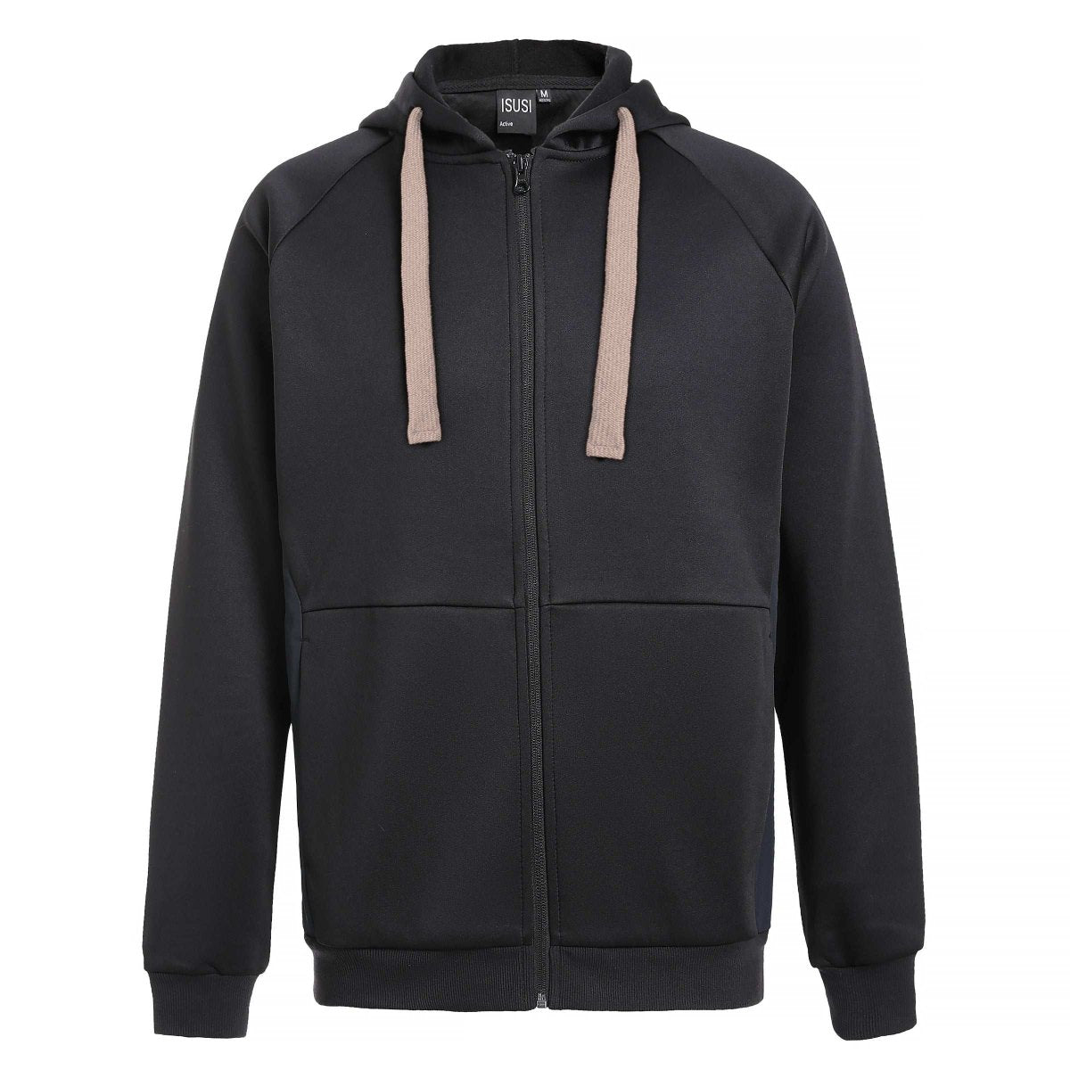 "wonder zip hoodie in Black with gold champagne, front – Big Bee Workwear"