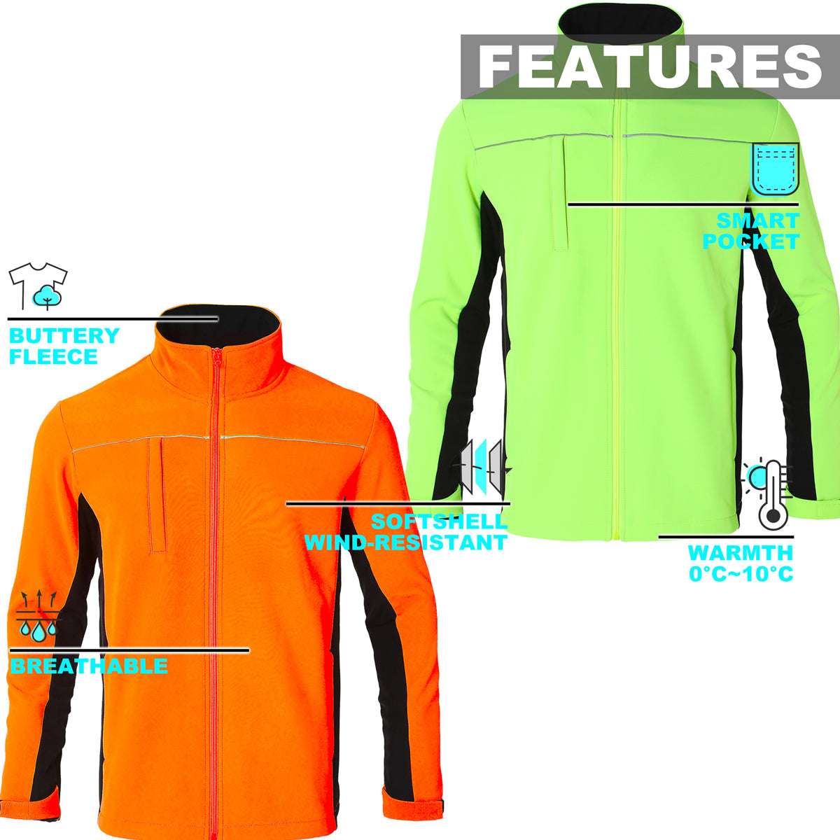 "panel-work softshell jacket key features – Big Bee Workwear"
