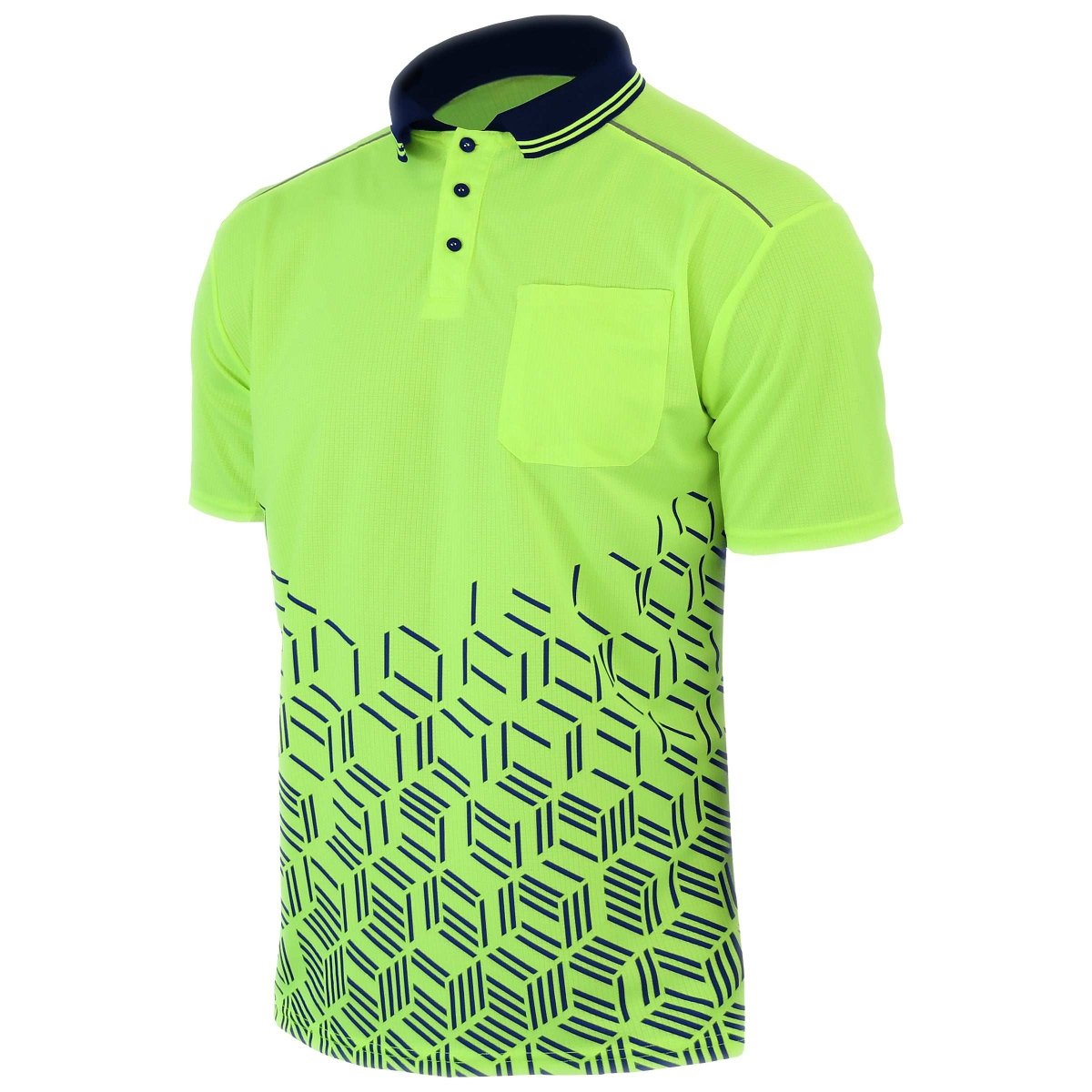 hivis work polo shirt in yellow, side – Big Bee Workwear
