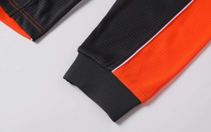 Hi-Vis Long Sleeve Panel polo shirt sleeve cuff detail close-up – Big Bee Workwear