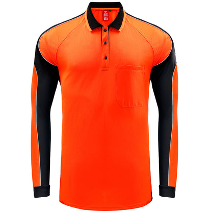 Big Bee PANEL Hi Vis Polo Shirts, Long Sleeve