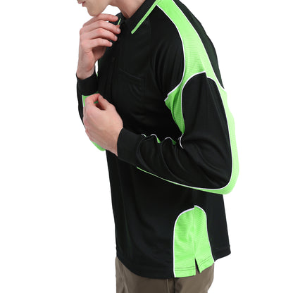 Big Bee PANEL Mens Polo Shirts, Long Sleeve