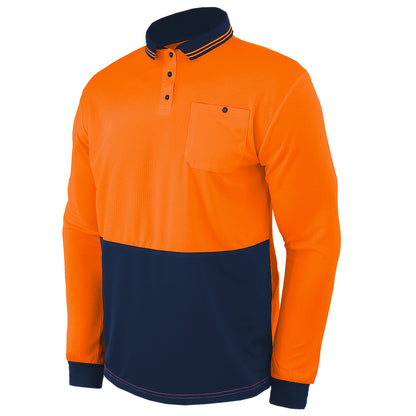 Big Bee Mens Hi Vis Polo Shirts, Long Sleeve - Big Bee