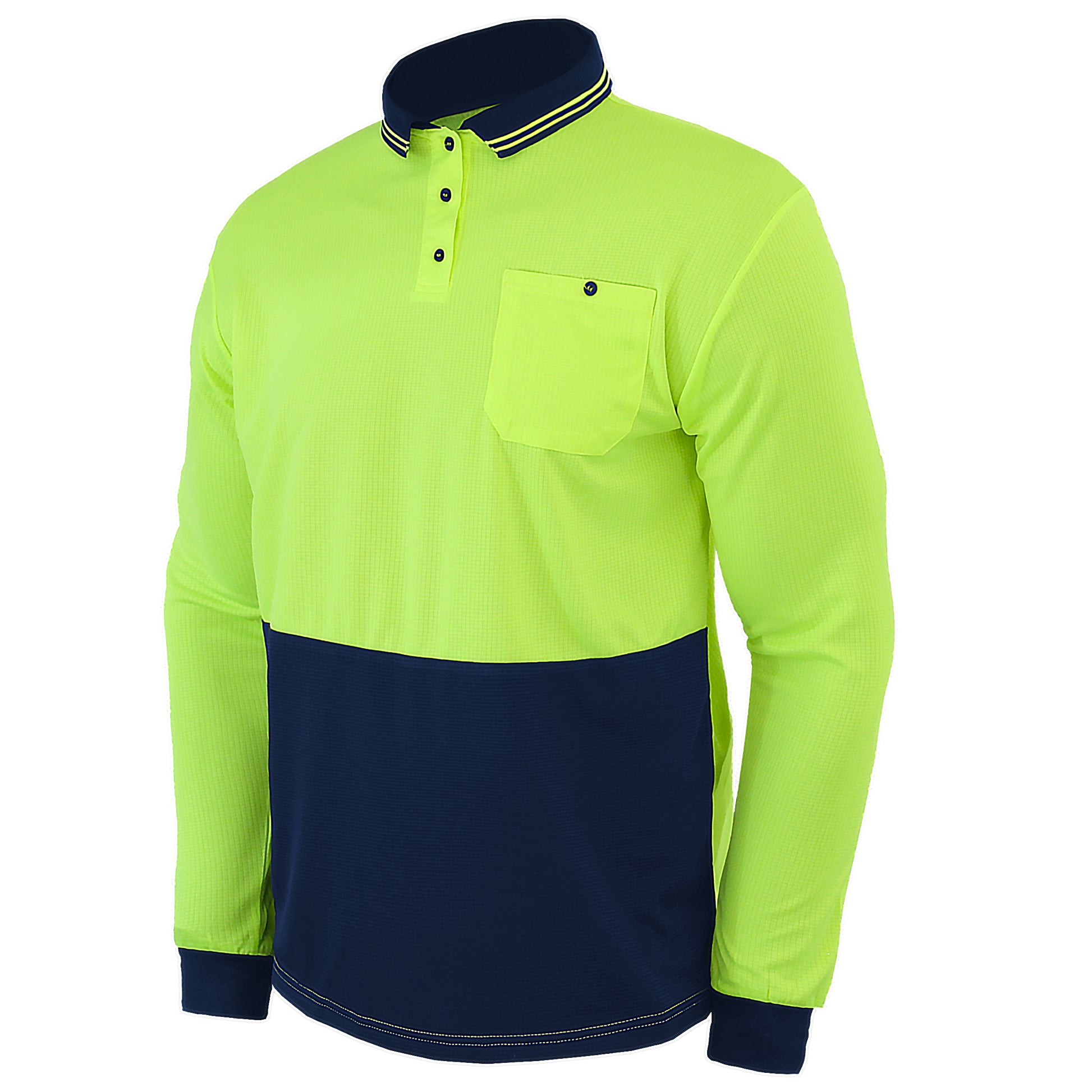 Big Bee Mens Hi Vis Polo Shirts, Long Sleeve - Big Bee