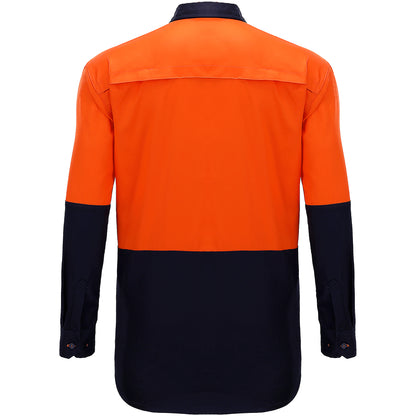 Big Bee Men's Hi Vis Shirts, Long Sleeve Safety Work Top - Big Bee