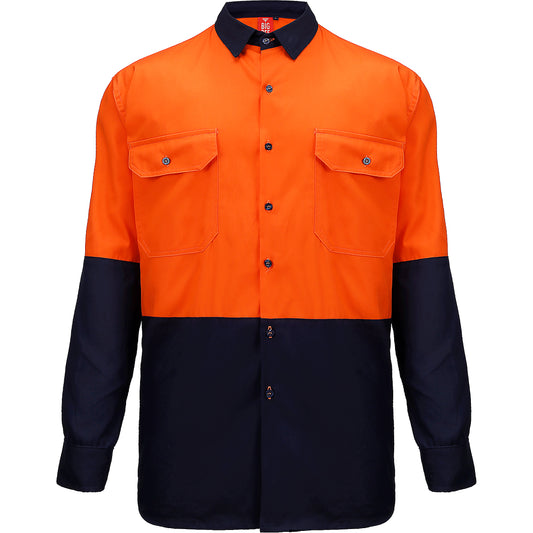 Big Bee Men's Hi Vis Shirts, Long Sleeve Safety Work Top