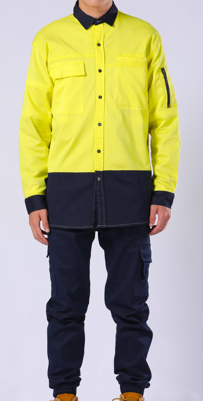Big Bee PULSE Mens Hi-Vis Work Shirts, Stretch Cotton - Big Bee