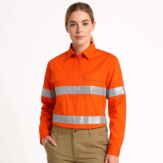 Big Bee Ladies Work Shirts CLOSED FRONT Lightweight Cotton - Big Bee