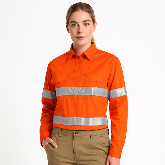 Big Bee Ladies Work Shirts CLOSED FRONT Lightweight Cotton - Big Bee