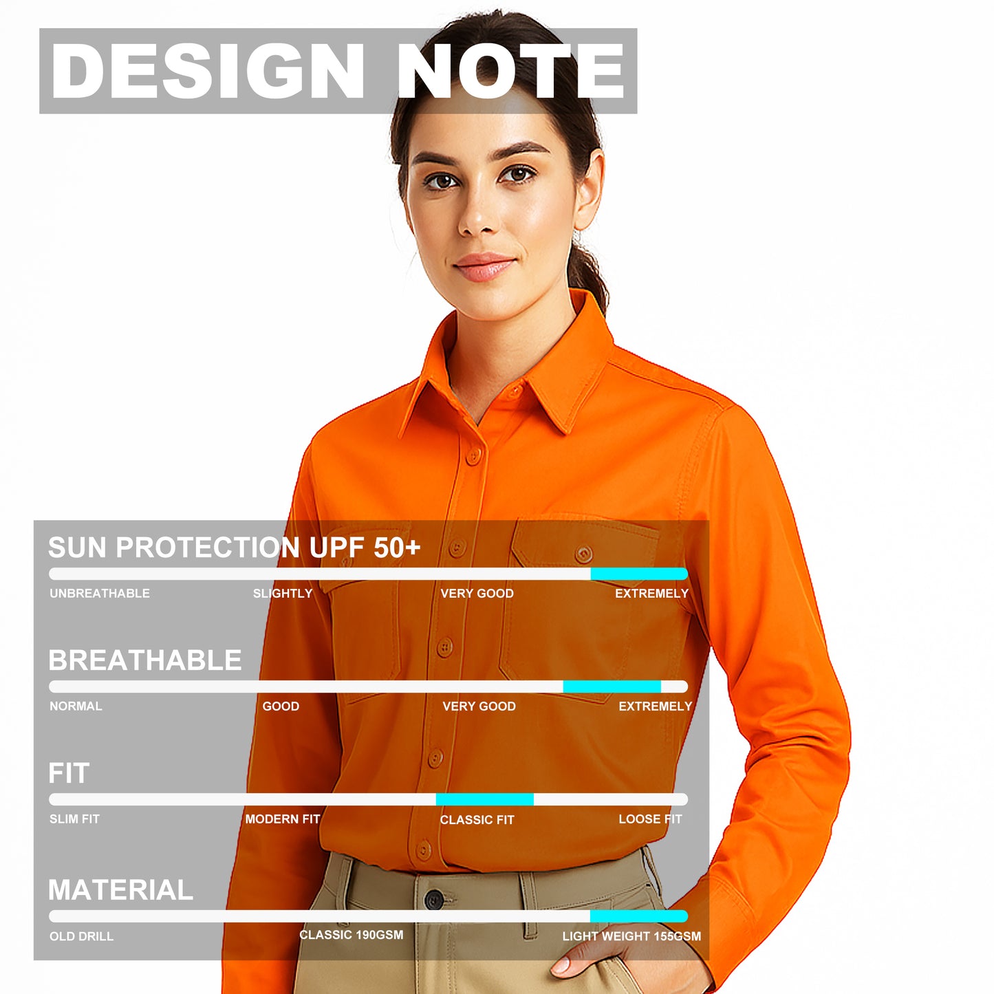 Big Bee Ladies Work Shirt Lightweight Cotton