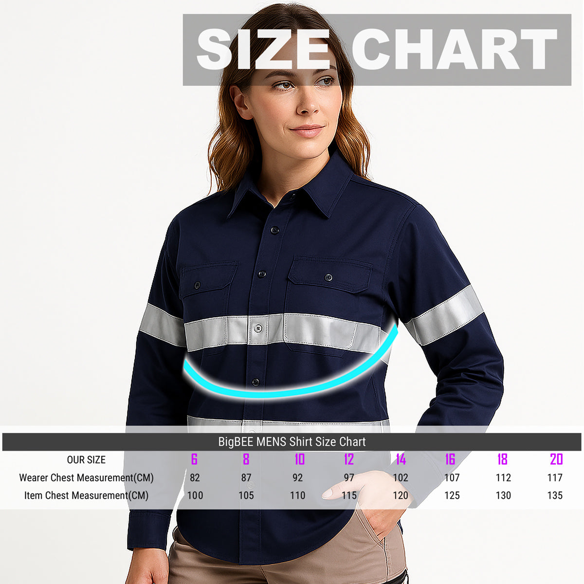 Big Bee Ladies Work Shirt Lightweight Cotton