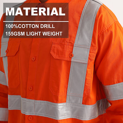 Big Bee Ladies Hi-Vis Work Shirt Cross Back Reflective X Pattern