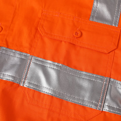 Big Bee Hi-Vis Shirts Orange H Pattern Reflective, VIC Railway