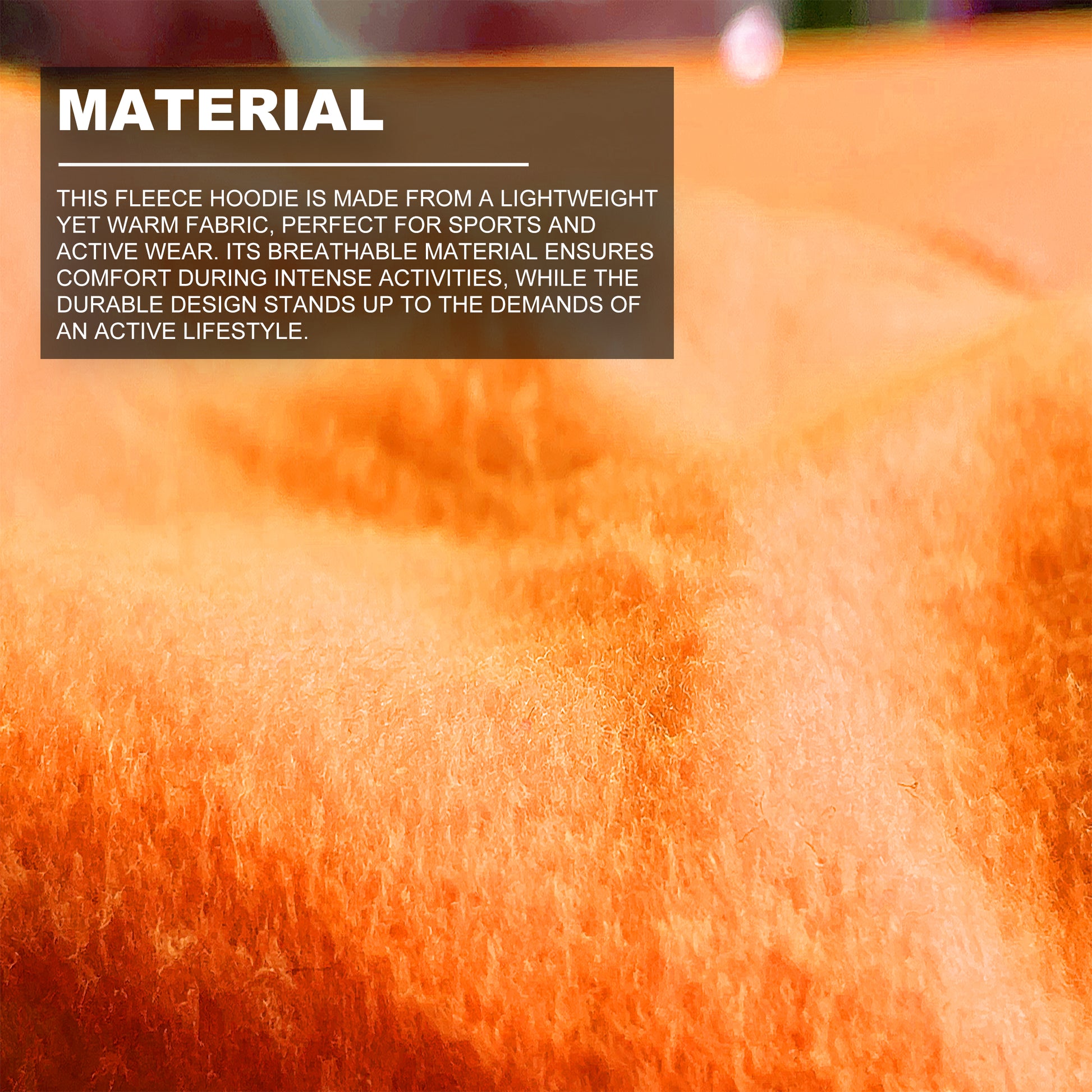 Hi Vis Warm-up Hoodie, Fleece, fabric close-up with info – Big Bee Workwear