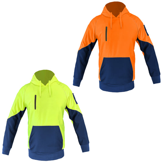Hi Vis Warm-up Hoodie, Fleece, multi-colour options overview – Big Bee Workwear