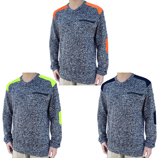 V-Neck Work jumper, Fleece, multi-colour options overview – Big Bee Workwear