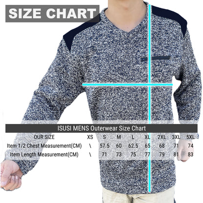 V-Neck Work jumper, Fleece, size chart – Big Bee Workwear