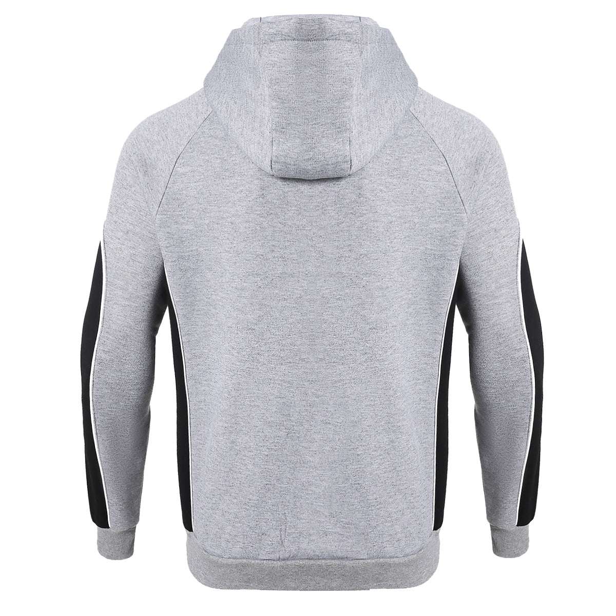 Ladies Panel Full Zip Hoodie Jumper in grey black, Contrast Sleeve, side – Big Bee Workwear