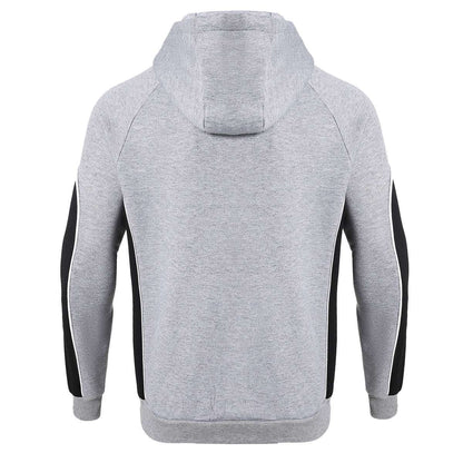 Ladies Panel Full Zip Hoodie Jumper in grey black, Contrast Sleeve, side – Big Bee Workwear