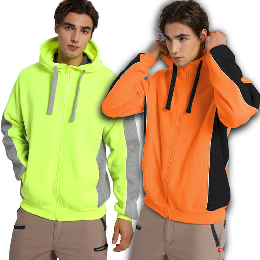 Big Bee Hi Vis Hoodie, Zip Up Work Jumper - Big Bee