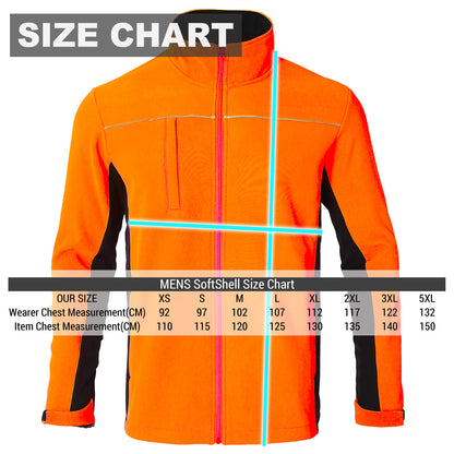 panel-work softshell jacket size chart – Big Bee Workwear