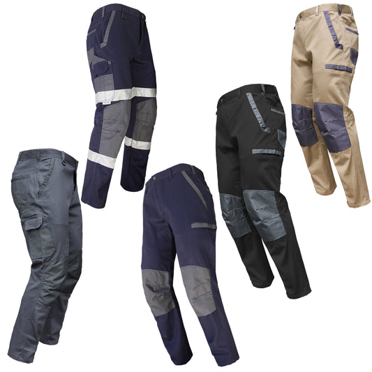 Big Bee STREET Work Pants – Stretch Cotton Cargo with Knee Pocket, Multiple Colours